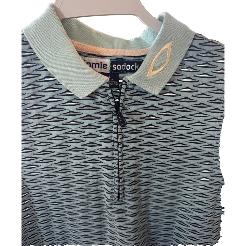 Jamie Sadock Womens Sleeveless Golf Top Size L 1/4 Zip Green - Picture 2 of 9